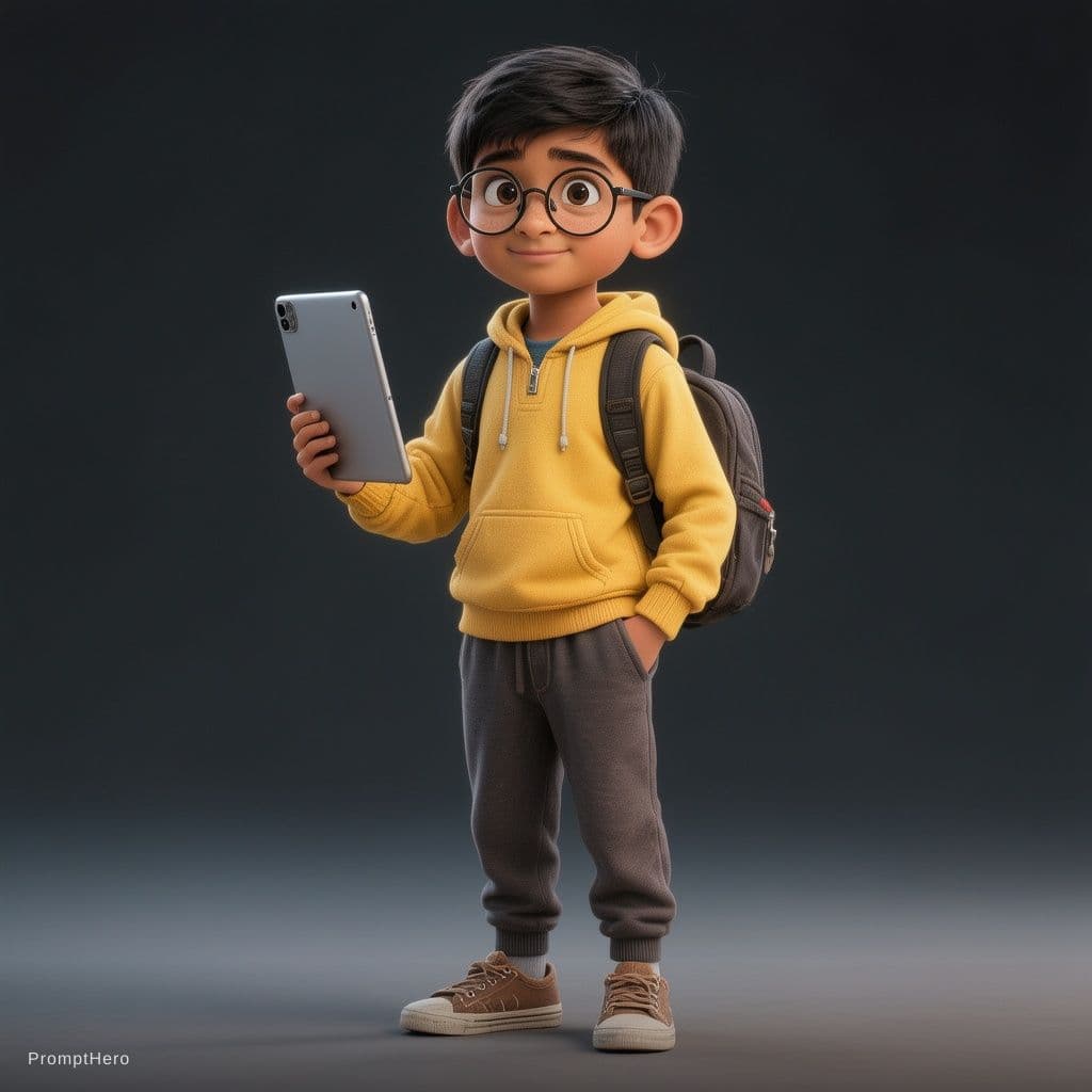 AI generated: PROMPT 2 — PRABA CHARACTER SHEET (Generate first, use as --cref for all scenes)
/imagine Pixar-quali...
