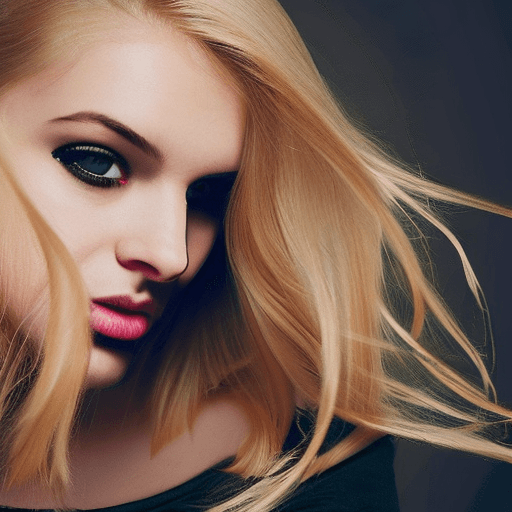 AI generated: The image features sexiest 25 year old blond woman, wearing a black hoodie. 