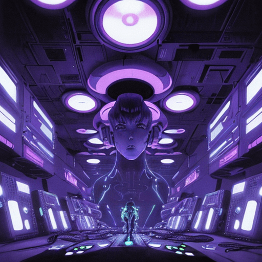 AI generated: early techno rave music inspired by ghost in the shell, 90s manga aesthetic