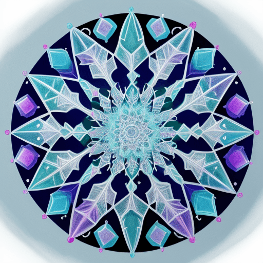 AI generated: detailed color drawing of icicle mandala
