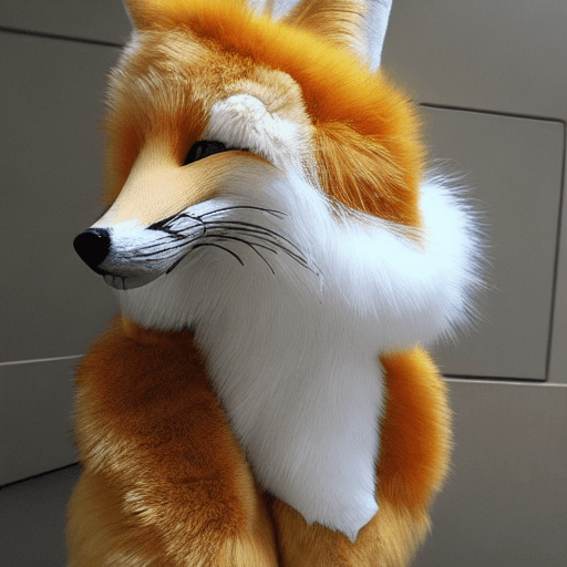AI generated: nsfw, furry, fox, yellow and white fur, large cock, large balls