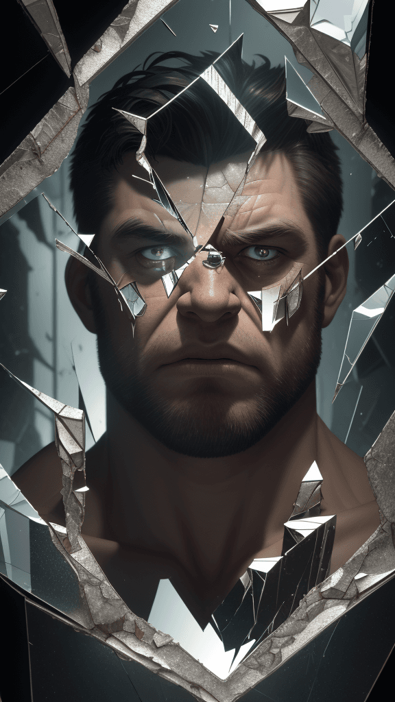 AI generated: highres,ultra-detailed,realistic,(best quality,8k,16k,masterpiece:1.2),shattered glass,mirror shards...