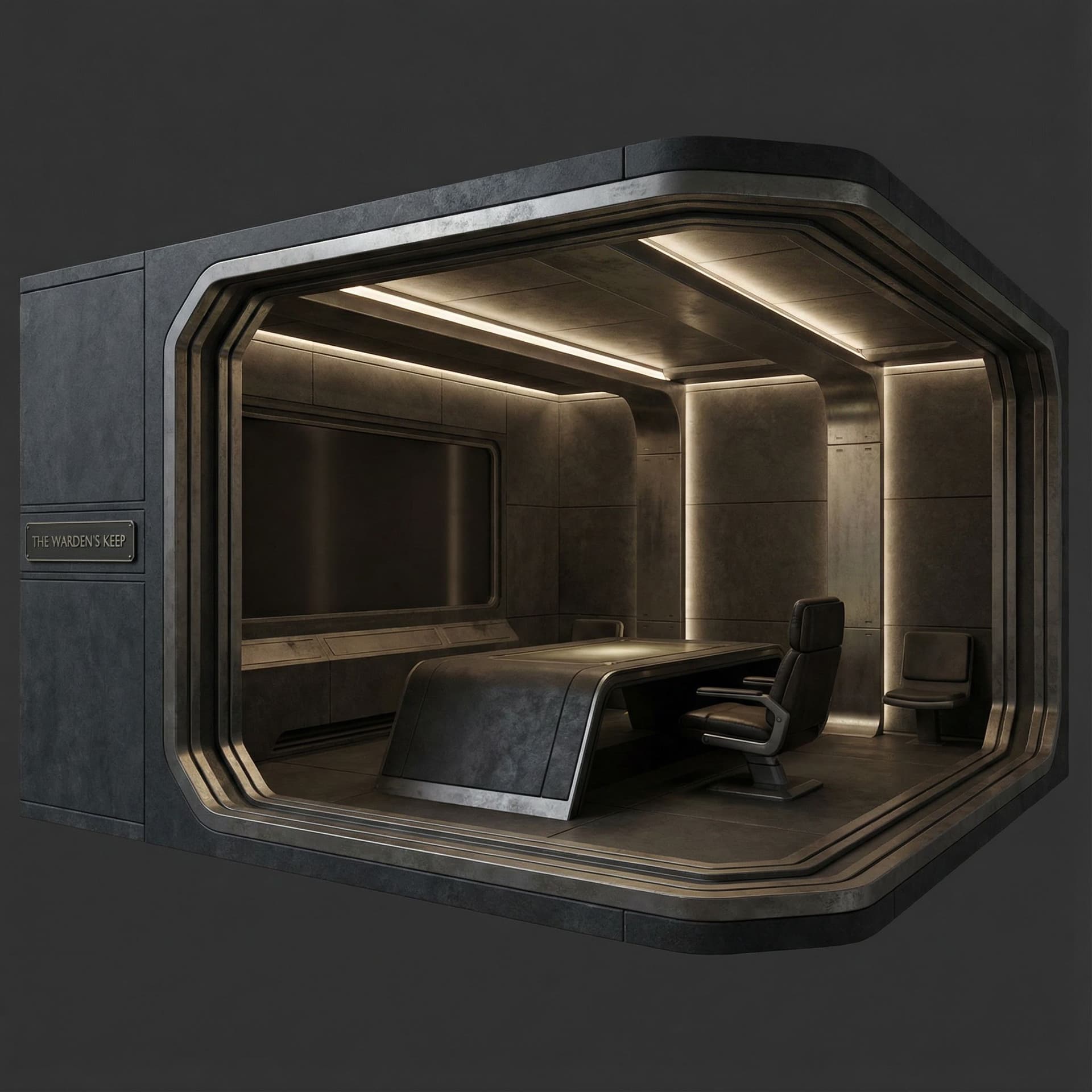 AI generated: Use Reference Images to imagine, 
The Warden’s Keep — High Warden Command Space

Prompt:

A private ...