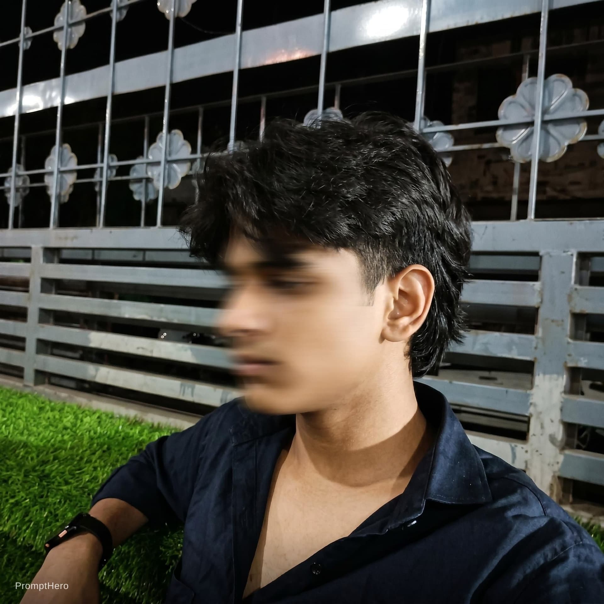 AI generated: Blur image into 4k image 
No face 
Add a modern wolf cut hair style


