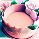 AI generated: una rosa en un pastel
