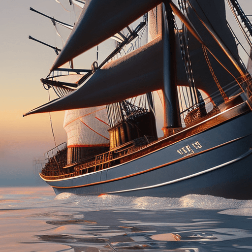 AI generated: Photo of a ultra realistic sailing ship, dramatic light, pale sunrise, cinematic lighting, battered,...