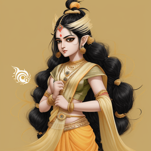 AI generated: Lord Rama Krishan Saffron Clothes Black hairs 