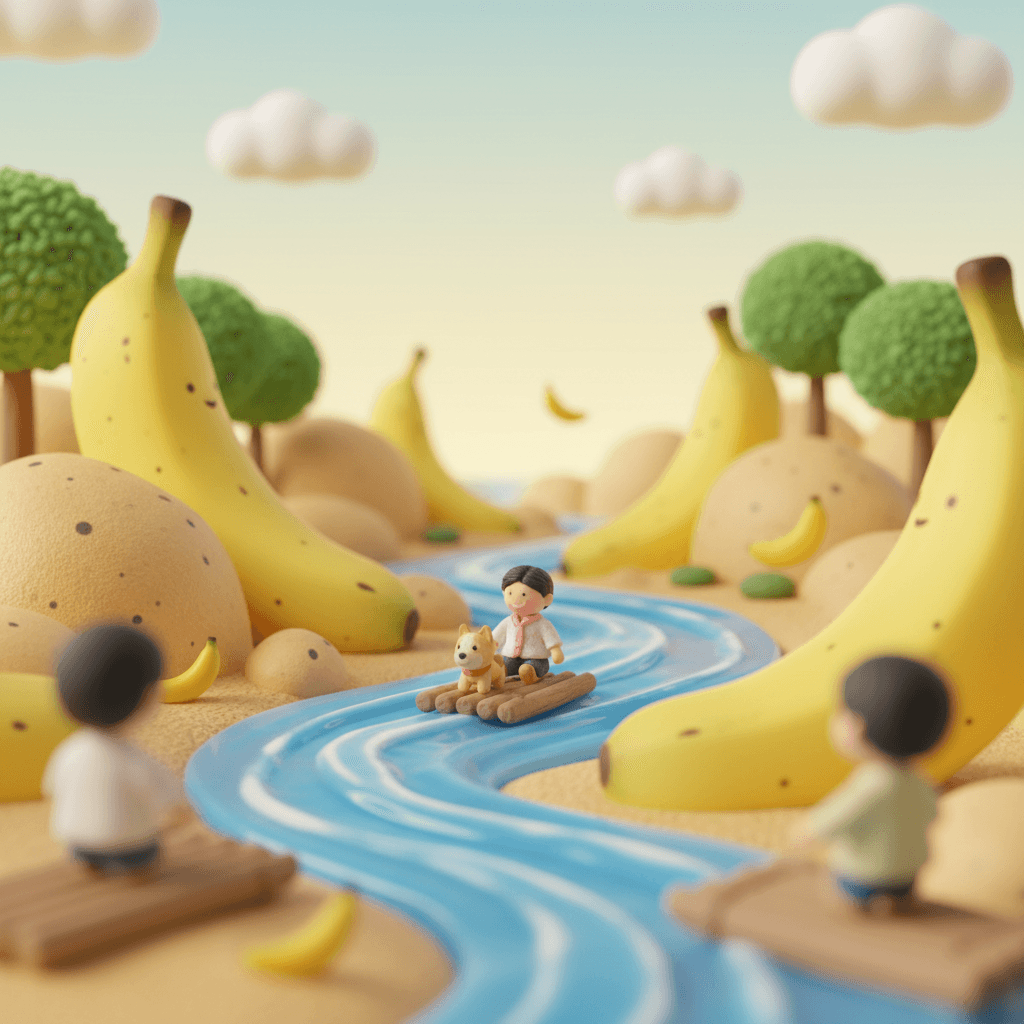 AI generated: transform this image in dimensions 2:1, and make in style Nano Banana