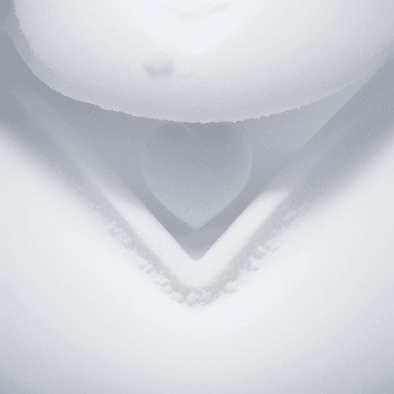 AI generated: (hyperrealism : 1. 4), (award winning: 1. 4) (masterpiece photo: 1. 4) BREAK a heart made of snow BR...