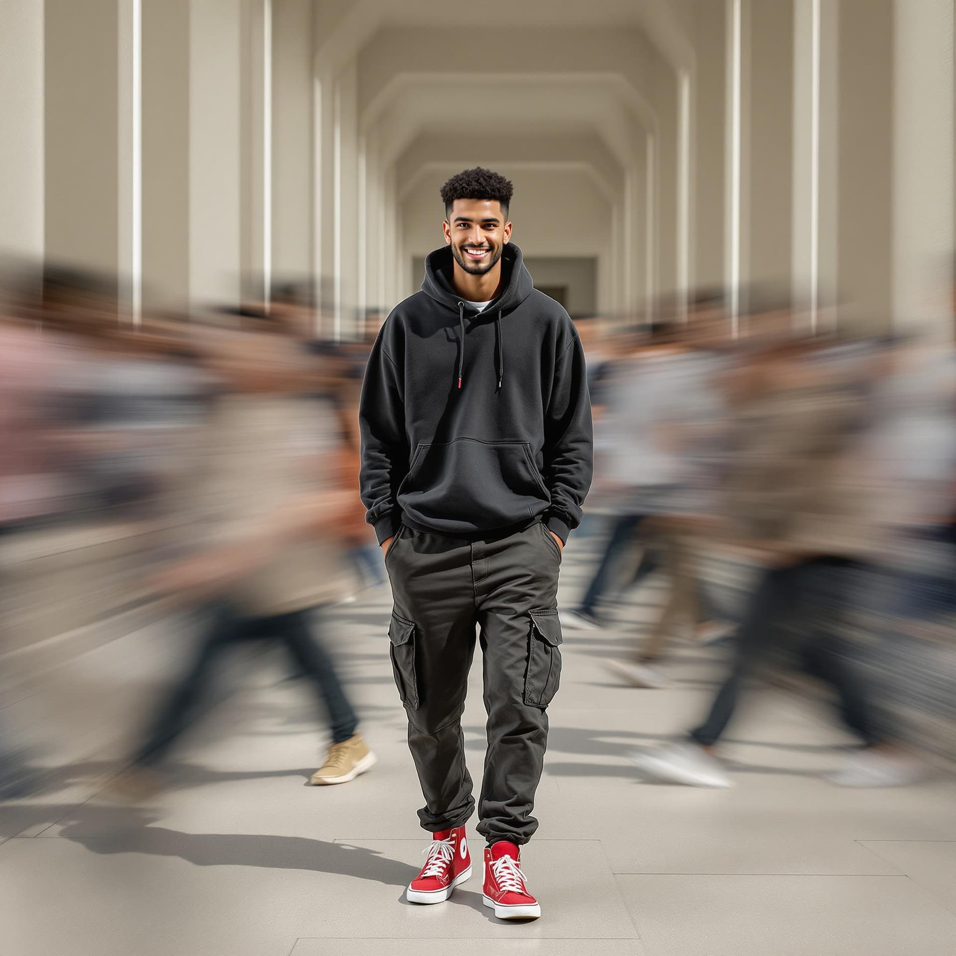 AI generated: photography, dynamic shooting,
distance range, Egyptian man, , age 25 ,upper-body,setting is an open...