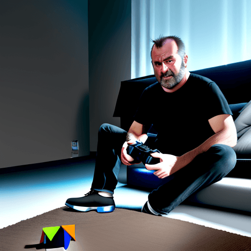 AI generated: Kevin de Bruyme jugando a la PlayStation5

