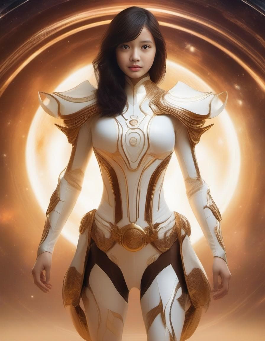 AI generated: full body of alien shaped like woman, big golden eyes, mars planet, photo, digital art, fantasy --v ...