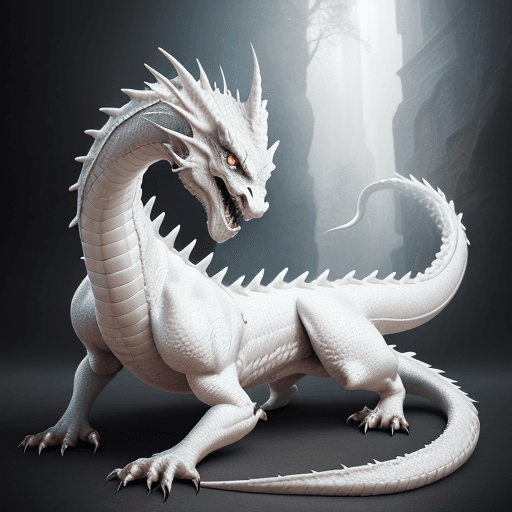 AI generated: white dragon, exquisite realism, 32k uhd, photorealism photo, digital art