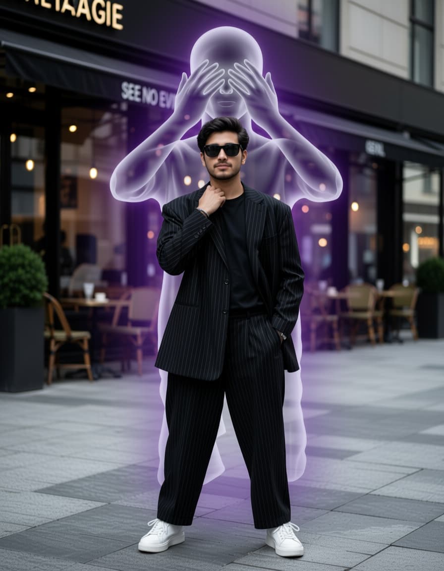 AI generated: Create a Ultra-realistic outdoor luxury portrait (9:16) of uploaded person that Face 100% original a...