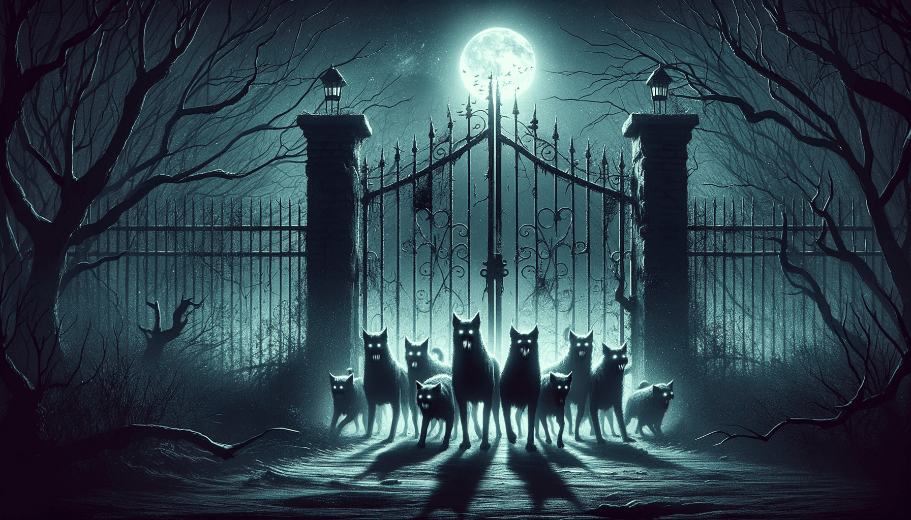 AI generated: Who let the dogs out?, Macabre, horror