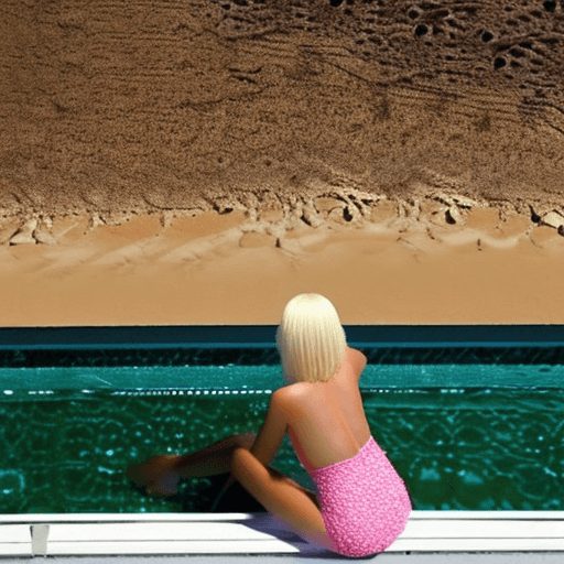 AI generated: DE score_9, score_8_up, score_8, volumetric lighting, vibrant colors, view from above, blond bimbo o...