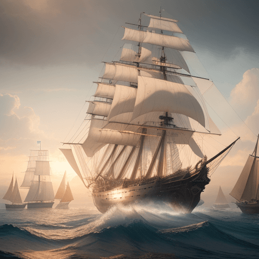 AI generated: Photo of a ultra realistic sailing ship, dramatic light, pale sunrise, cinematic lighting, battered,...