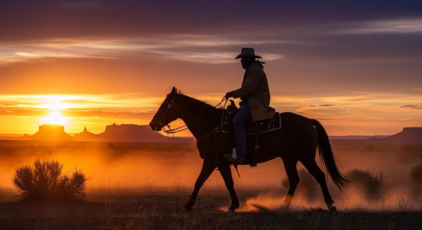 AI generated: "Cowboys"
* a lone cowboy riding through a dusty sunset
* a futuristic space cowboy exploring a de...