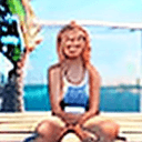 AI generated: 

beautiful instagram gym girl in a backyard barbecue, ((sitting down on wooden deck)), ((tanned ski...