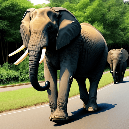 AI generated: elephant riding bicycle