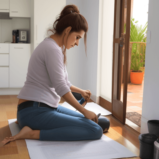AI generated: mujer superando miedos, trabajando des casa ,alcanzando el éxito y estilo de vida confortable  