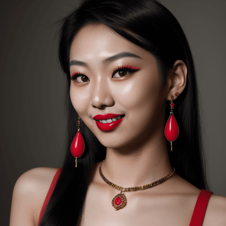 AI generated: hyper realistic headshot photo of a 20 year old stylish, asian punk girl, long hair, slim, skinny, c...