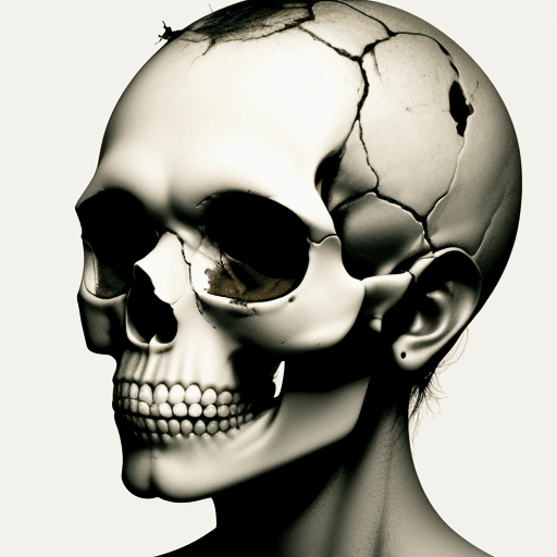 AI generated: siamese human skull in the style of dieter rams 