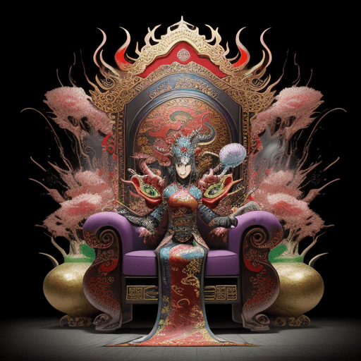 AI generated: showcase the magnificence of Orochi, colorful masterpiece, 1 lady, extremely detailed dragon, luxury...