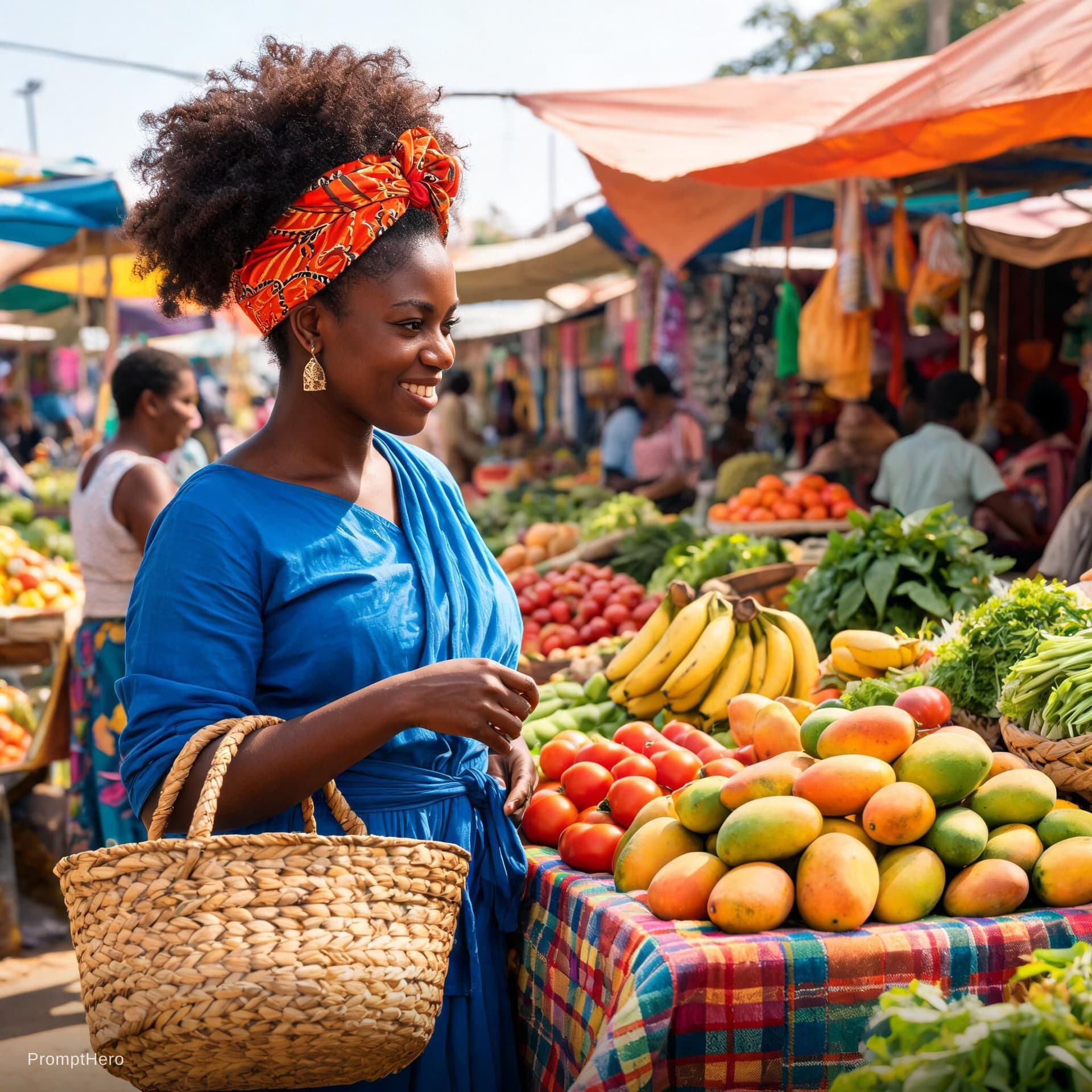 AI generated: picture of a black woman who goes to market
