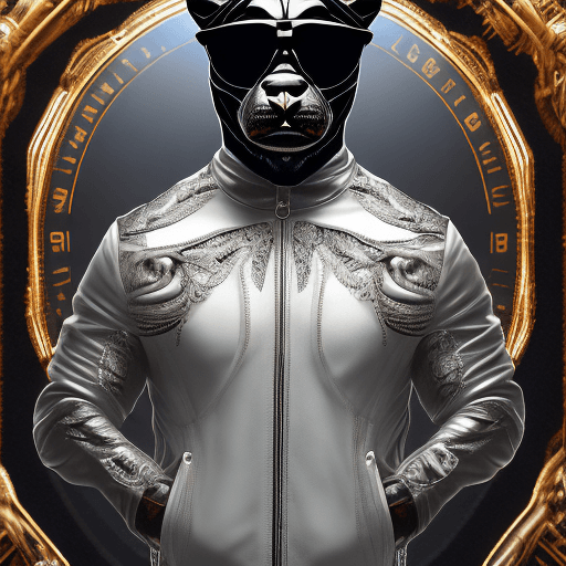 AI generated: a hyper realistic photograph of a stunning anthropomorphic panther modern athletic machoman in biker...