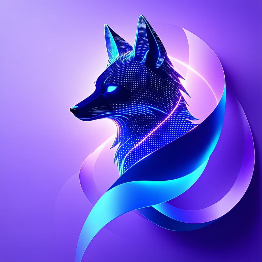 AI generated: Futuristic and Minimalist geometric logo design, abstract fox head shape, modern and sleek, gradient...