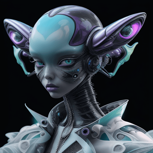 AI generated:  metamorphosis, alien fashion editorial, avant-garde hyper futuristic surreal fashion, extreme detai...