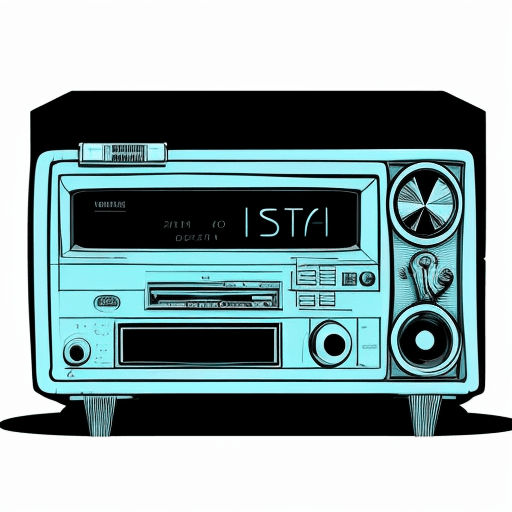 AI generated: sketch of a radio receiver in retro futurism style