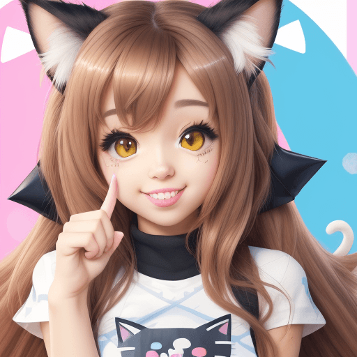 AI generated: cat girl, pokimane, <lora:PokimaneV2:1> winking at the camera