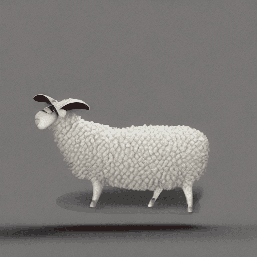 AI generated: sheep with super long nails, carácter design, pixar style