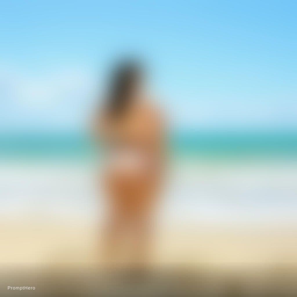 AI generated: chubby woman on a nude beach
