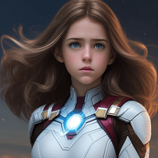 AI generated: White, brown haired, Female 15 year old super hero with powers reflecting someone named Atlanta MCU ...
