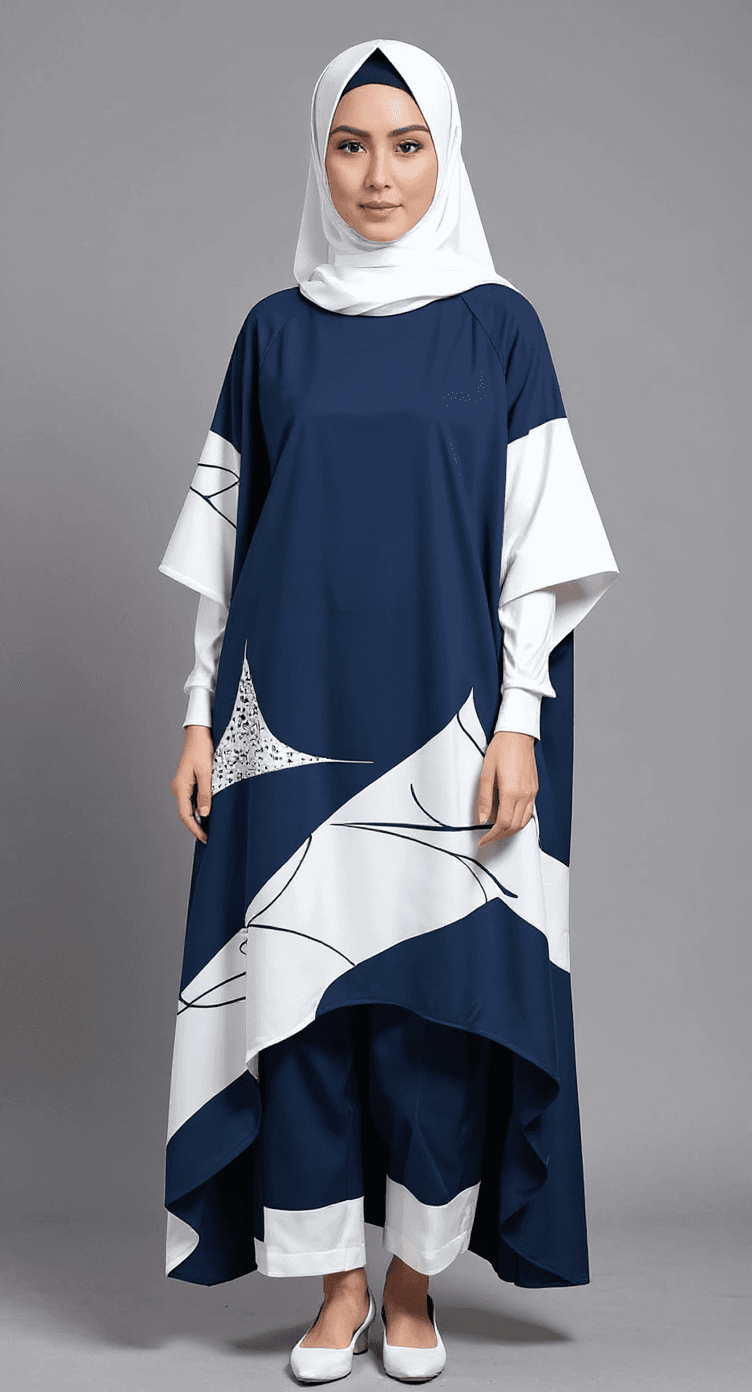 AI generated: Beautiful arab woman, model, showing her full body, wearing a simple and beautiful decorated robe an...