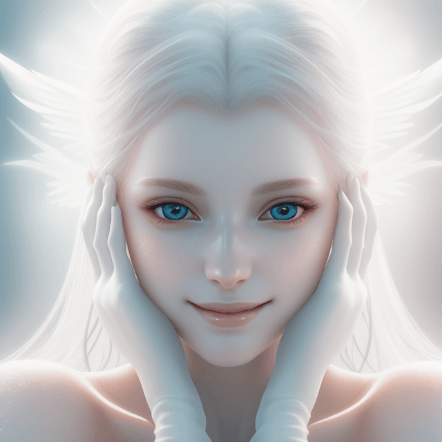 AI generated: ethereal and clean portrait of a woman character Unreal Engine 5, pristine glass-like face skin qual...