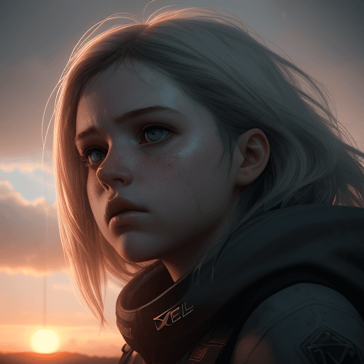 AI generated: Photo of a ultra realistic young girl, dramatic light, pale sunrise, cinematic lighting, battered, l...