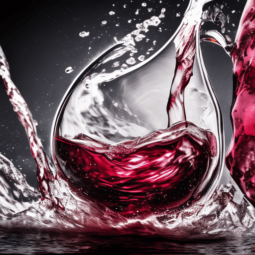 AI generated: an amazing photo of a pouring ruby wine in a traditional wine glass, food photography, gourmet, f2.8...