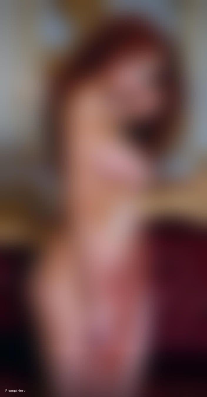 AI generated: A sensual renaissance courtesan with auburn curls styled in loose, glossy ringlets framing her delic...