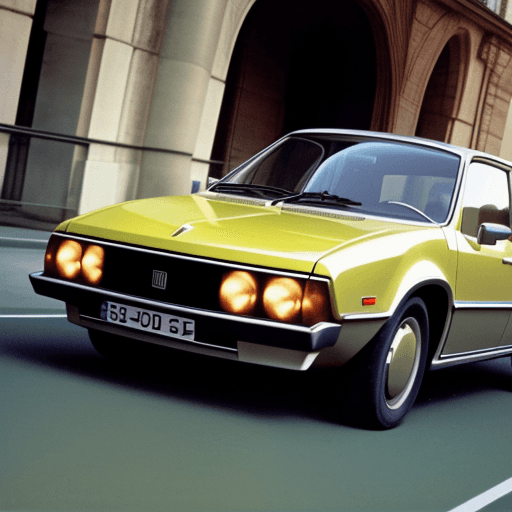 AI generated: A high tech french car in the seventies
