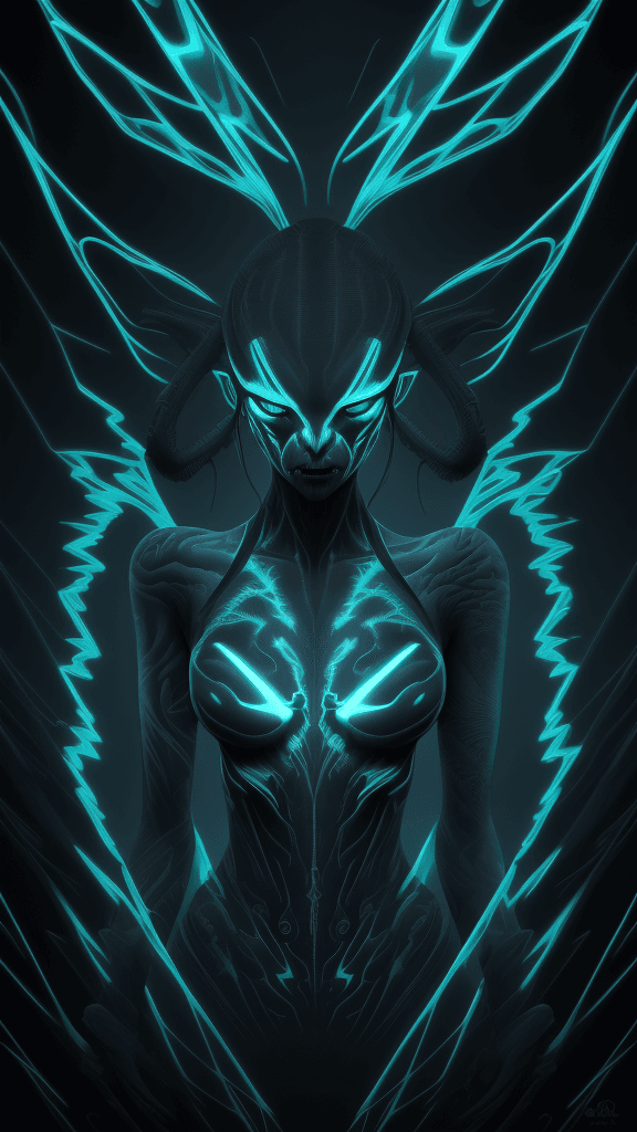 AI generated: An electrifying x-ray-inspired digital illustration showcases the enigmatic "PREDATOR" in a mesmeriz...