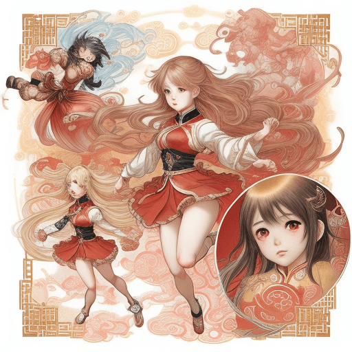 AI generated: chibi manga cute anime vh1, in the style of miho hirano, dynamic and action-packed scenes, gaston bu...
