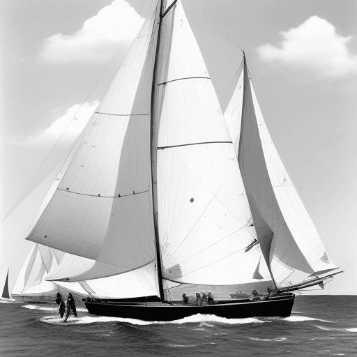 AI generated: High resolution photography inspired by legendary "Flying Spinnakers" from Morris Rosenthal collecti...