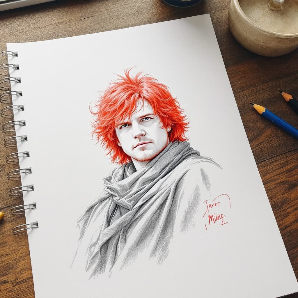 AI generated: Dibuja a Javier Milei con cabello rubio largo, ropas doradas, torzo descubierto y un león rojo a su ...