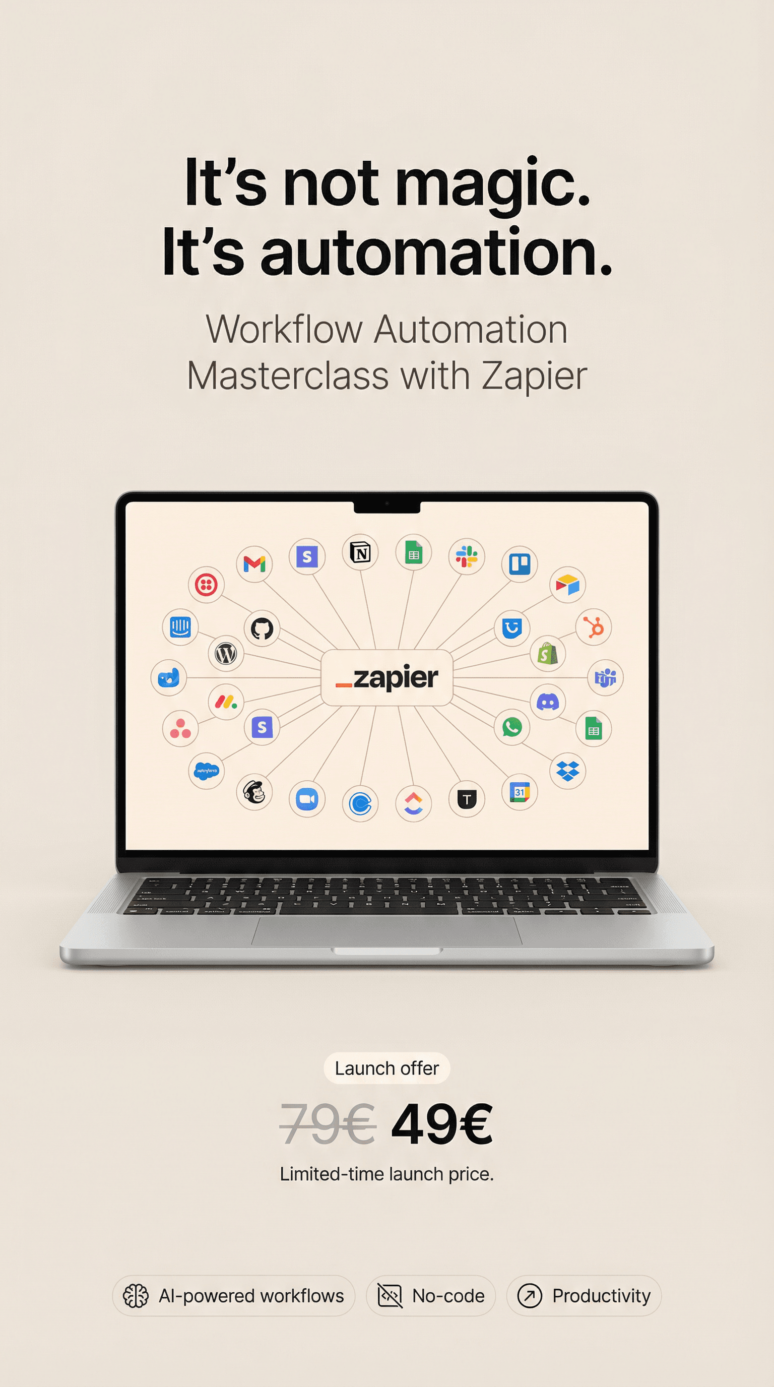 AI generated: Minimalist high-end advertising poster with a clean, premium lifestyle-tech aesthetic.
Soft warm bei...