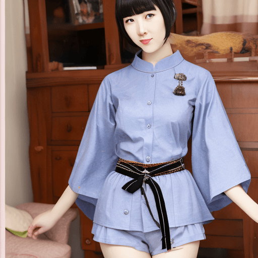 AI generated: masterpiece, best quality, diona\(genshinimpact\), detached sleeves, shirt, belt, shorts, navel, cat...