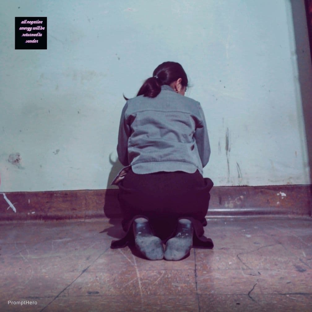 AI generated: slow. woman kneeling from behind. slow.
